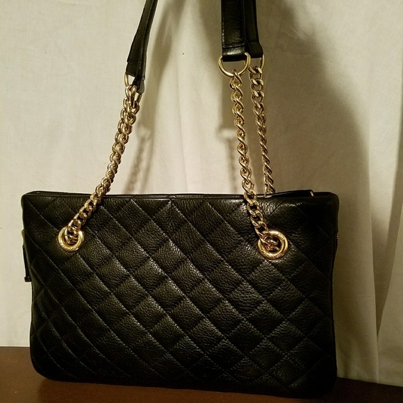 Calvin Klein Handbags - Calvin Klein Black Quilted Leather Shoulder Bag